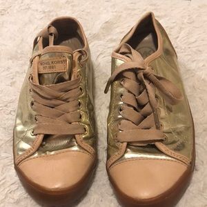 Gold Michael Kors lace up sneaker